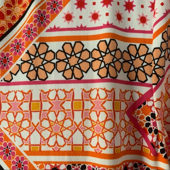 Women’s M CUDDL DUDS Orange Multi Patchwork Like Print S/S Maxi Dress NWOT - Picture 11 of 13
